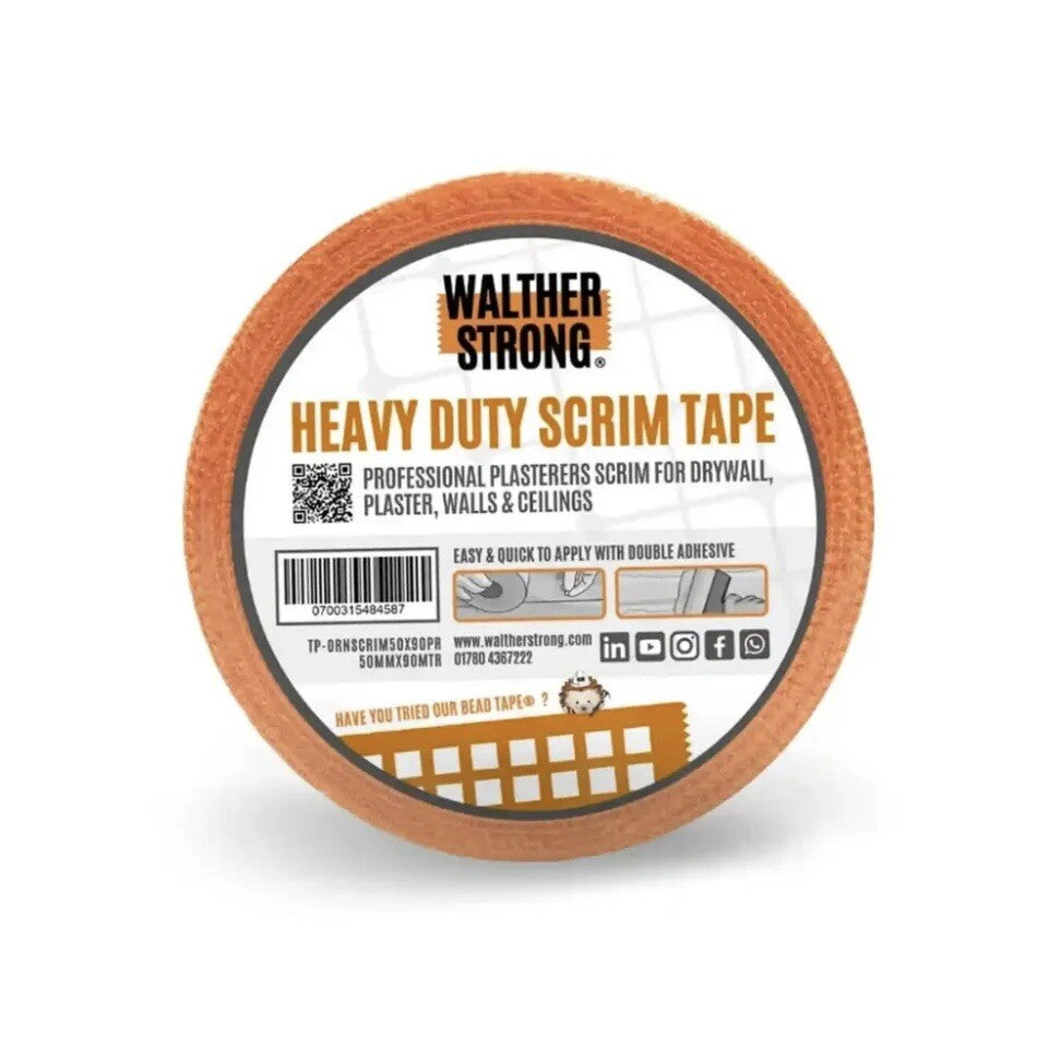Walther Strong Heavy Duty Scrim Double Adhesive Plasterers Tape 50mm x