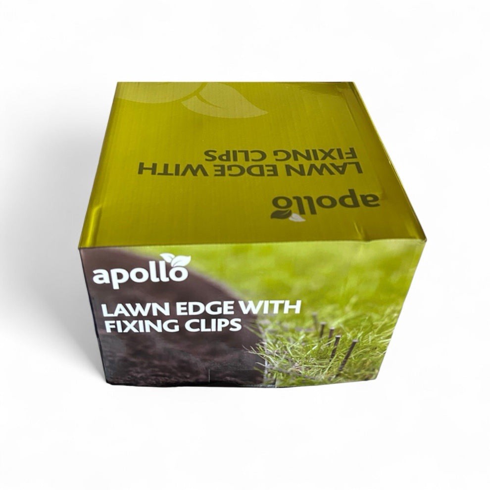 Apollo 10m Smartedge Flexible Lawn Edging Inc Fixing Clips- Black - H14cm