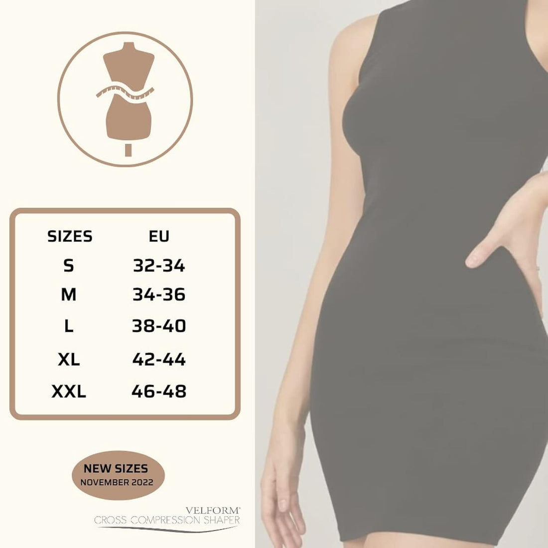 JML Velform Cross Compression Shaper Short - Beige / Black