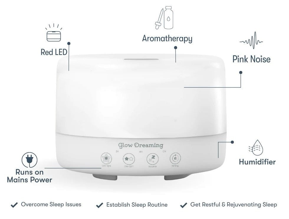 Glow Dreaming Sleep Aid Night Light Aromatherapy Pink Noise And Humidifier