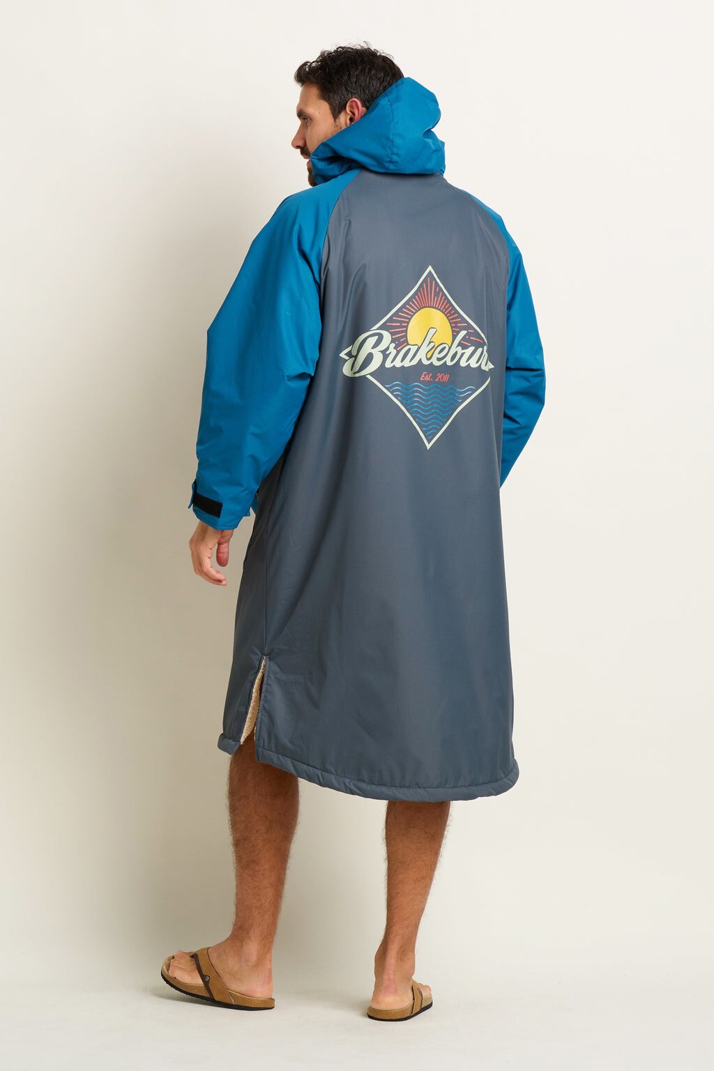 Brakeburn Mens Chinook, Dryrobe, Changing Robe, Blue Colour Block Size S/M