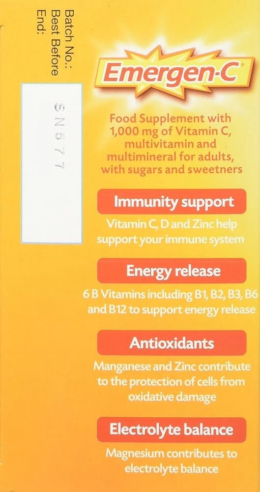 Emergen-C 1000mg Vitamin C Supplement — Super Orange, 24 Sachets