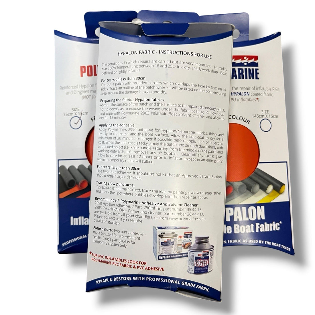 Polymarine Inflatable Boat Fabric - Hypalon - Orange - 75 x 15cm