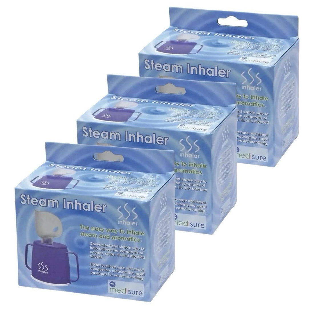 Medisure Steam Decongesting Inhaler Cup – Blue, Easy to Use (Pack of 3)