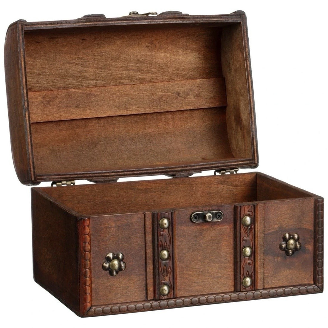 Medium Wooden treasure Chest Jewellery Keepsake Trinket Organiser Box Gift Box