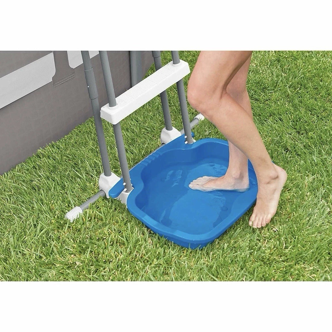Intex Pool Foot Bath Rinse Tub Station for Swimming Pools Anti Slip - Grey
