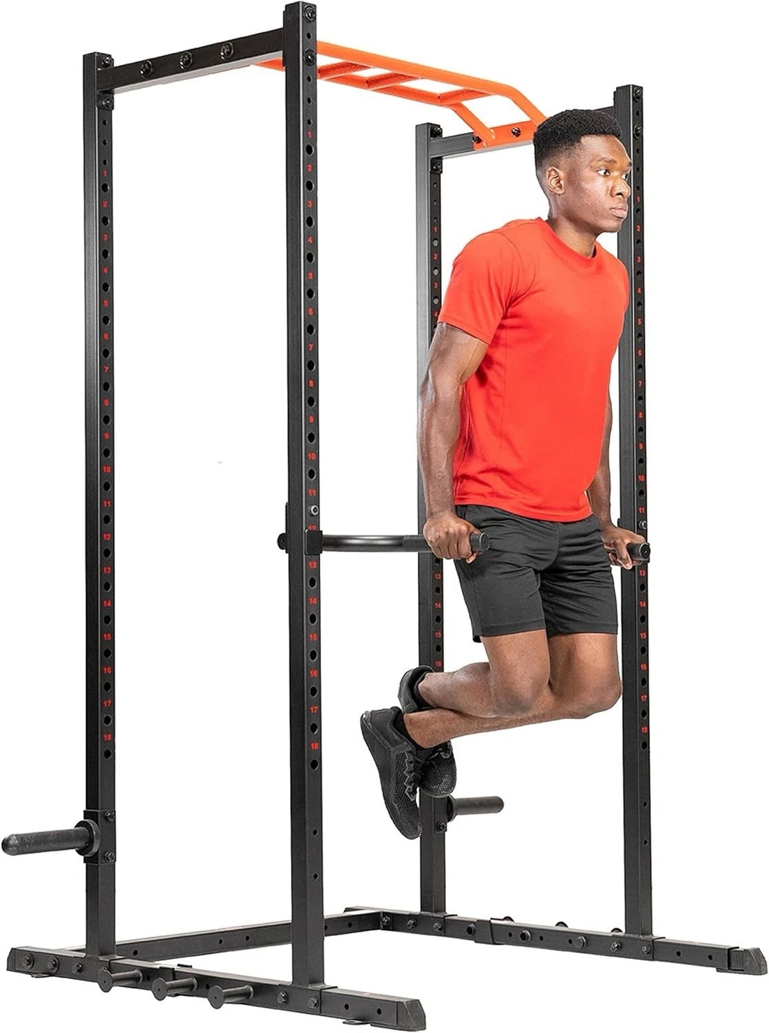 Sunny Health & Fitness Dip Bar Attachment for Squat Racks and Power Cages Gym