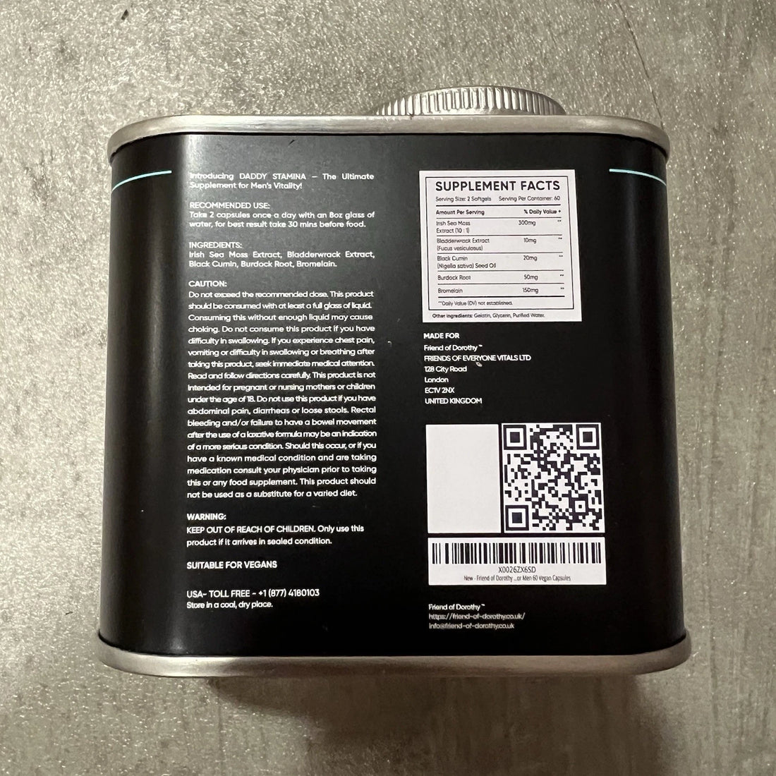 Friend Of Dorothy Daddy Stamina Support Supplements - 120 Capsules - RRP £64.99