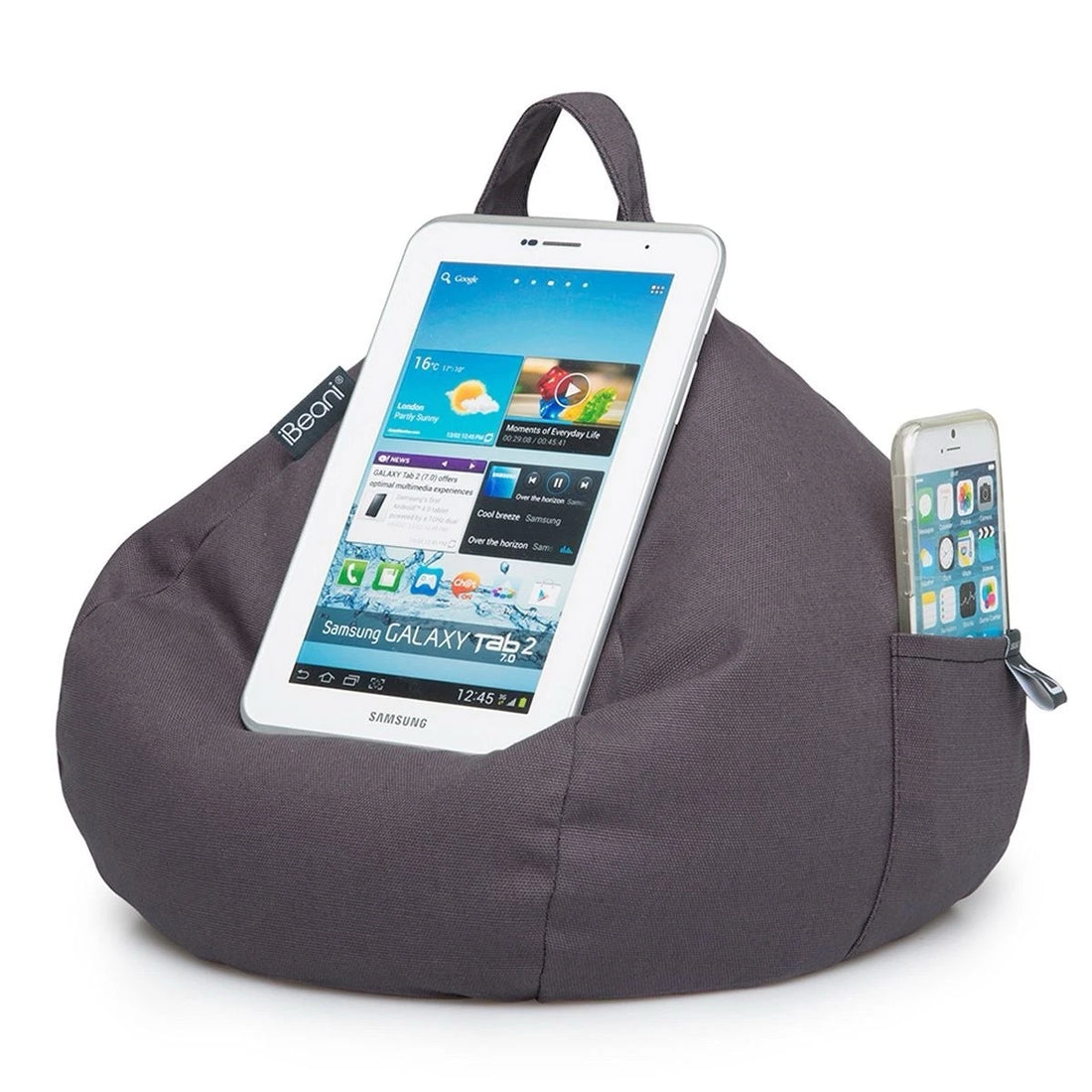 iBeani® iPad and Tablet Stand / Bean Bag Cushion Holder Grey