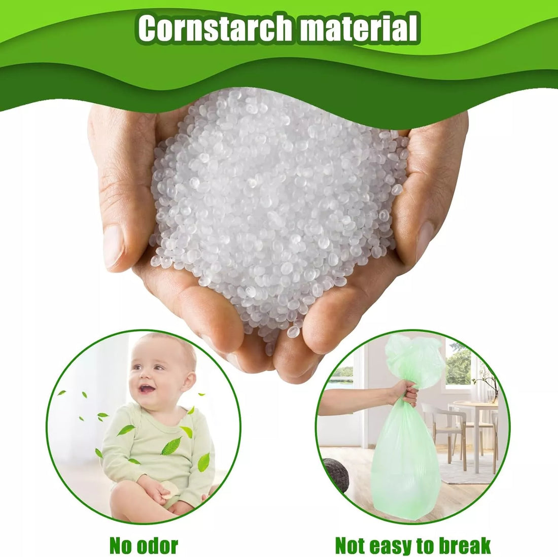 90 x 30L Compostable & Biodegradable Kitchen Food Waste Caddy Liner Bags