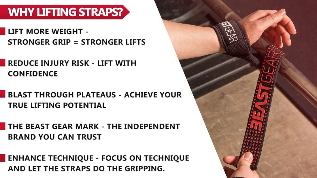 Beast Gear Weight Lifting Straps - Professional, Padded Gym Wrist Straps